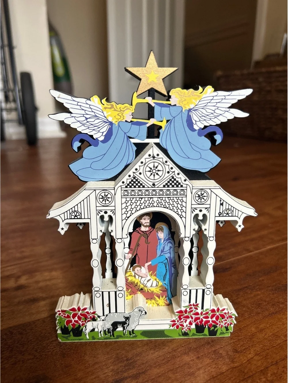 Sims Town Square Nativity Wooden Figurine First Edition 1997